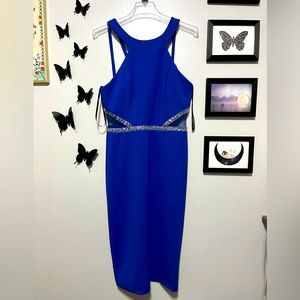 Blue mid length dress